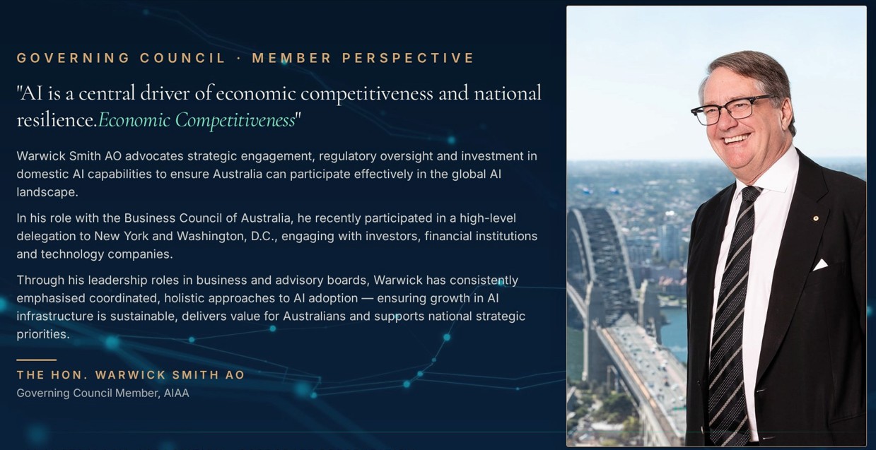 The Hon. Warwick Smith AO — Governing Council Member, AIAA